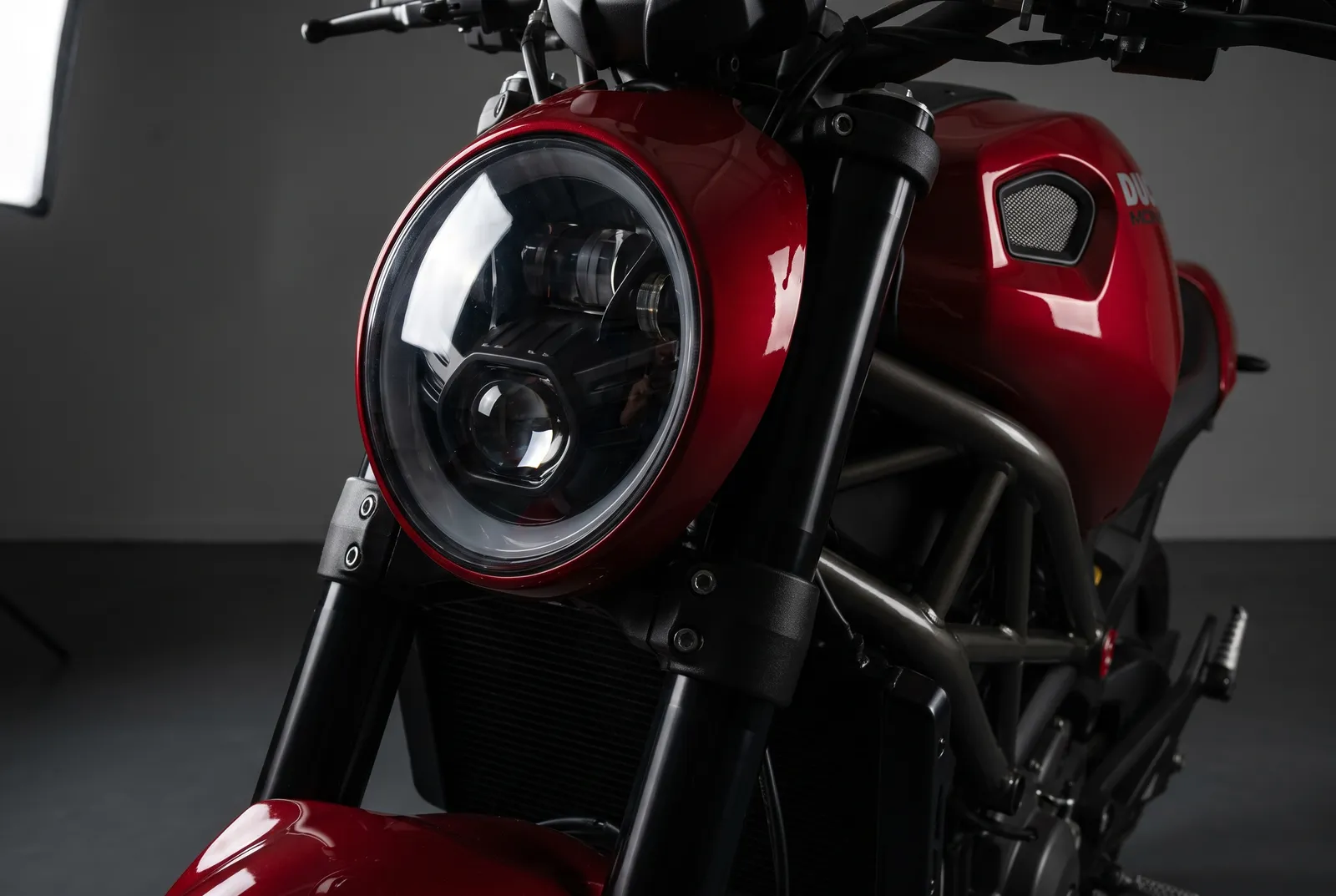 Detail van een Ducati Monster